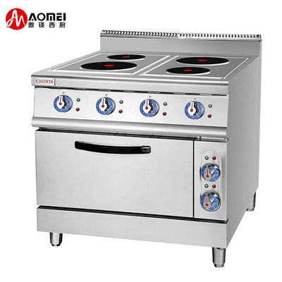 Коммерческая кухня 4 тарелки Электрическая кухня с духовкой 380V 800x900x950 мм