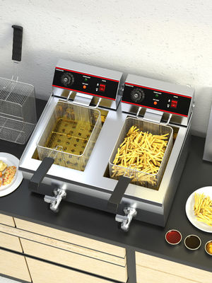 Нержавеющая сталь Электрическая картофельная чипсы Fryer Machine с контролем температуры и крышка 13L