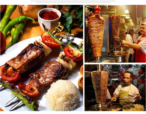 Газовая напряженность Нержавеющая сталь Doner Kebab Grill Machine для ресторана Shawarma Тостер