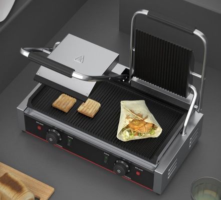 Наружная и домашняя кухня Черное серебро Электрический контактный гриль Панини для пищевой машины