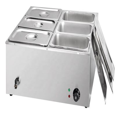 1500 Вт электрический обогреватель для пищи Bain Marie с 6 резервуарами и упаковкой Размер 730*630*280 мм