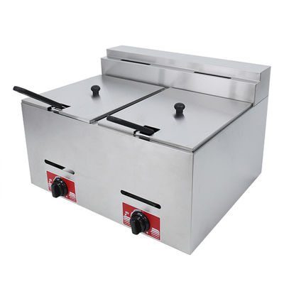 6L 6L двойной резервуар газовая жарка для приготовления жарки пищи на столе в коммерческой кухне