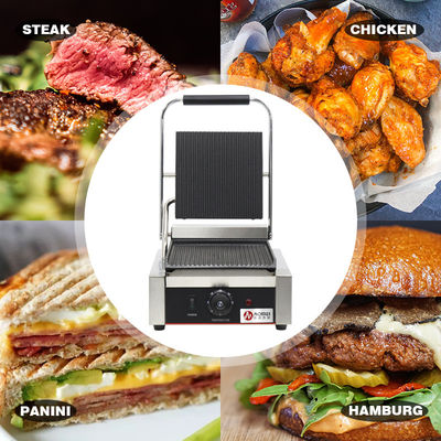 Нержавеющая сталь одноголовый Panini Press Grill Сэндвич Электрический контактный гриль Коммерческий